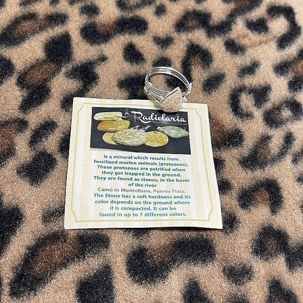 Radiolaria Ring 8 from Dominican Republic Fossil boho